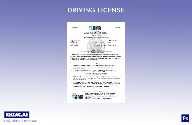 الولايات المتحدة الأمريكية إدارة نيفادا للسيارات (DMV) تصريح القيادة المؤقت