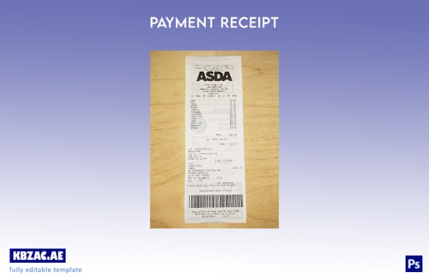 إيصال الدفع لمتجر Asda